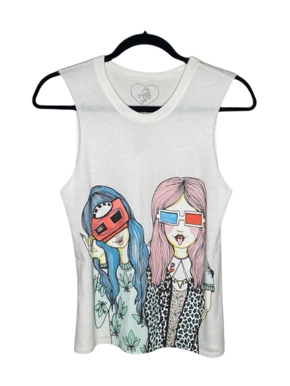 VHTF: Valfre ☻ Vision Girls Weed 3D Muscle Tee ☻ Hand Drawn Graphics ☻︎ Small - Picture 6 of 16